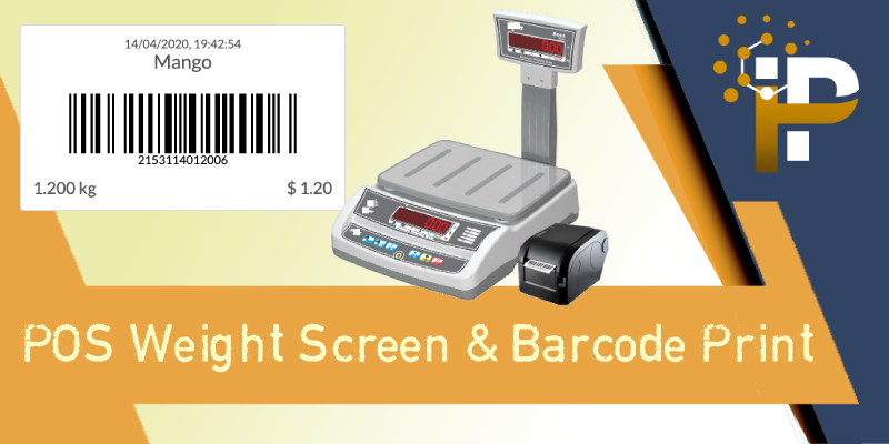 POS Weight Screen with Barcode